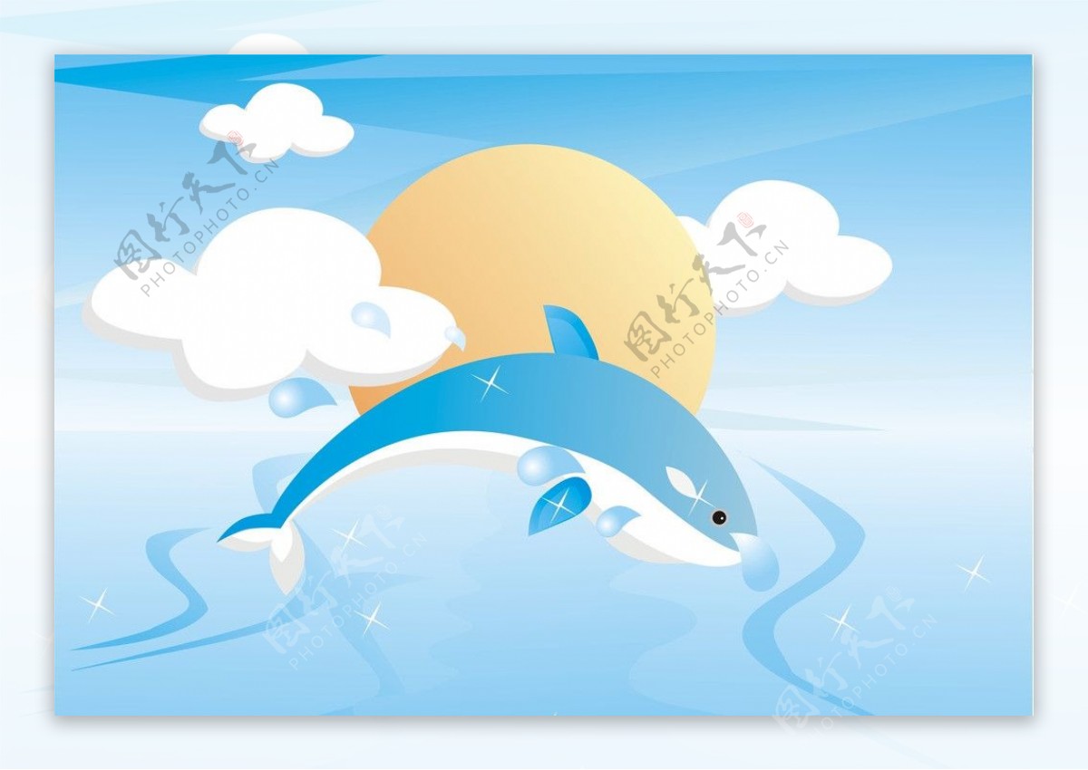 海豚跳海图片