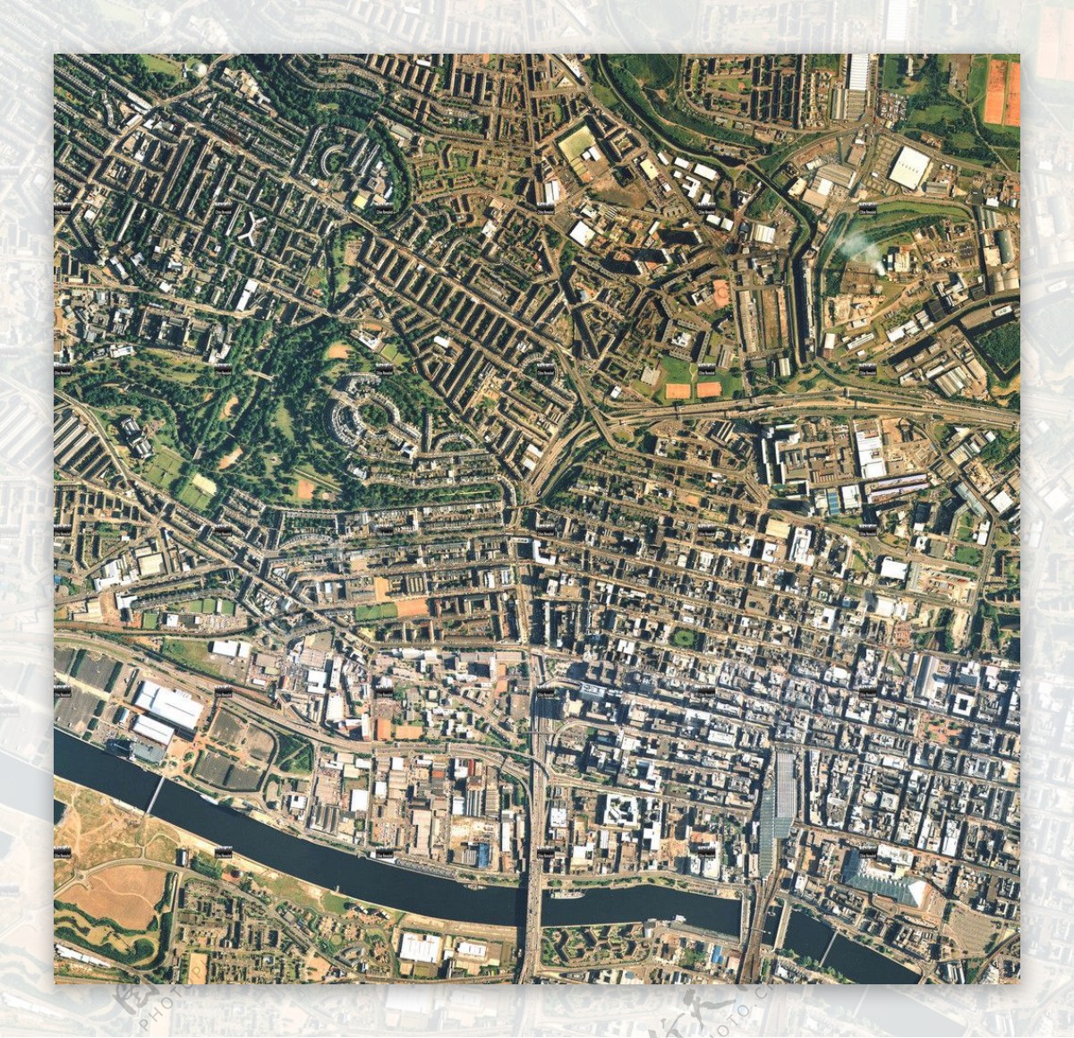 格拉斯哥西部卫星照片图片
