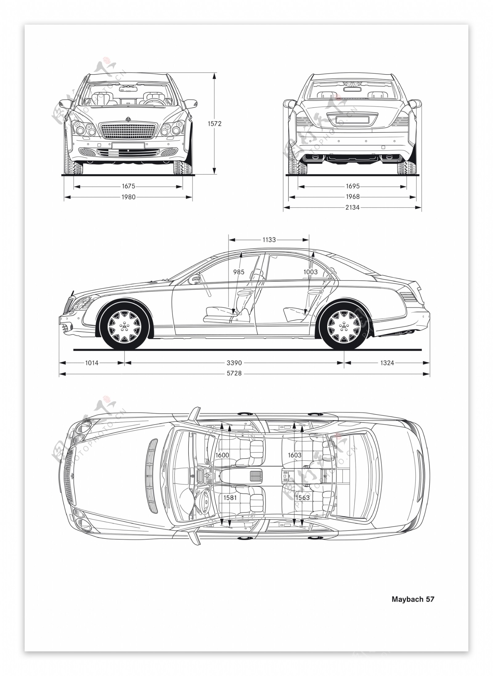 迈巴赫汽车结构图图片