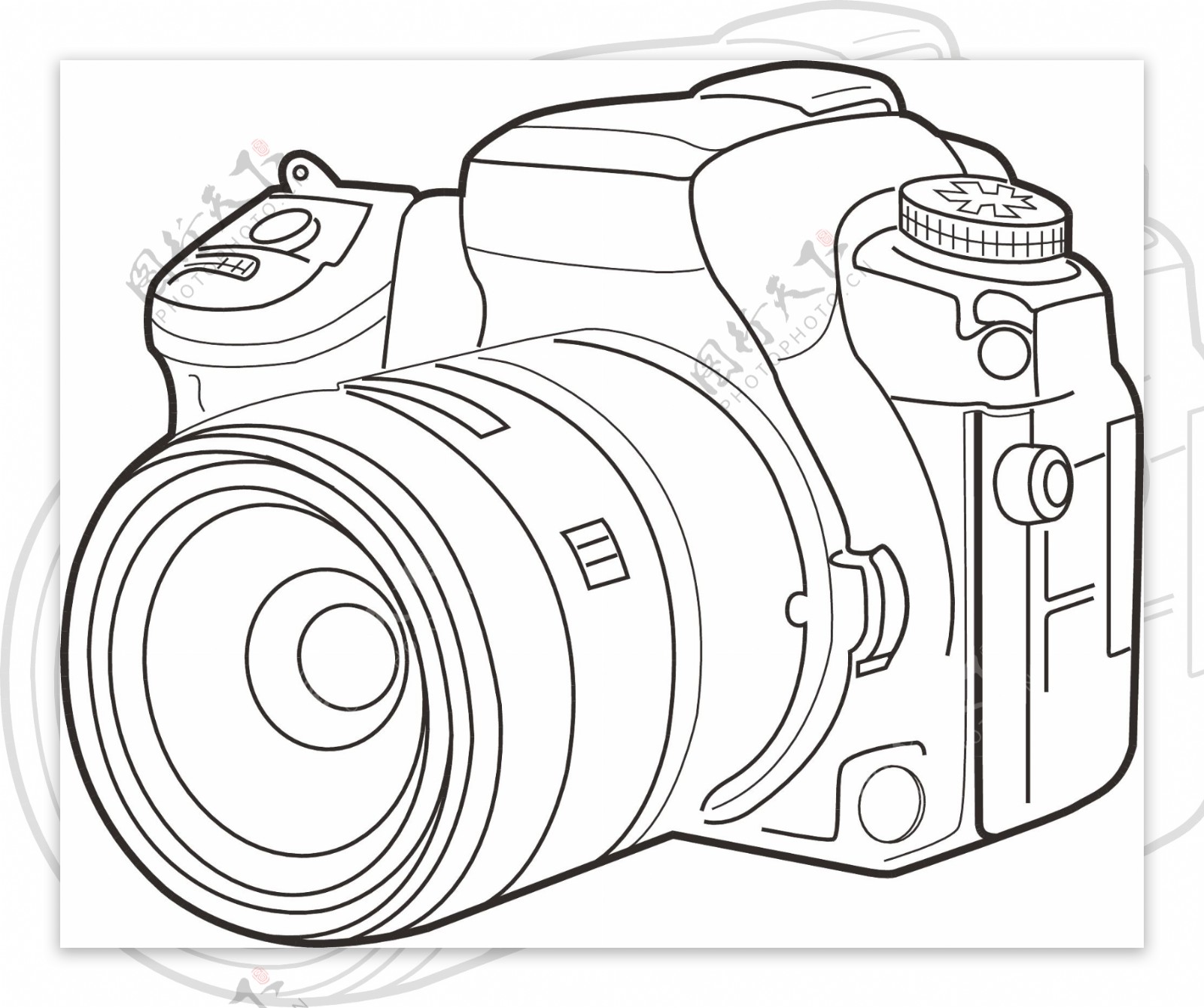 相机线稿图片