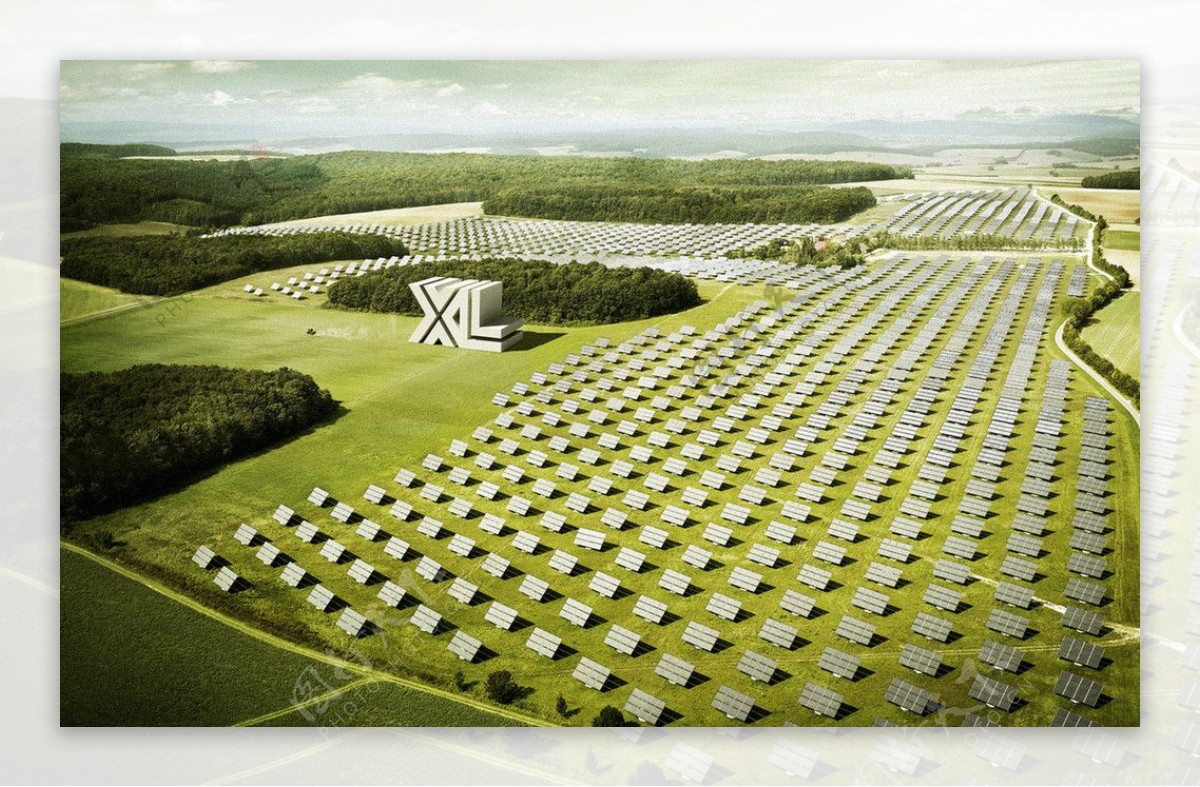 太阳能发电厂全景图片