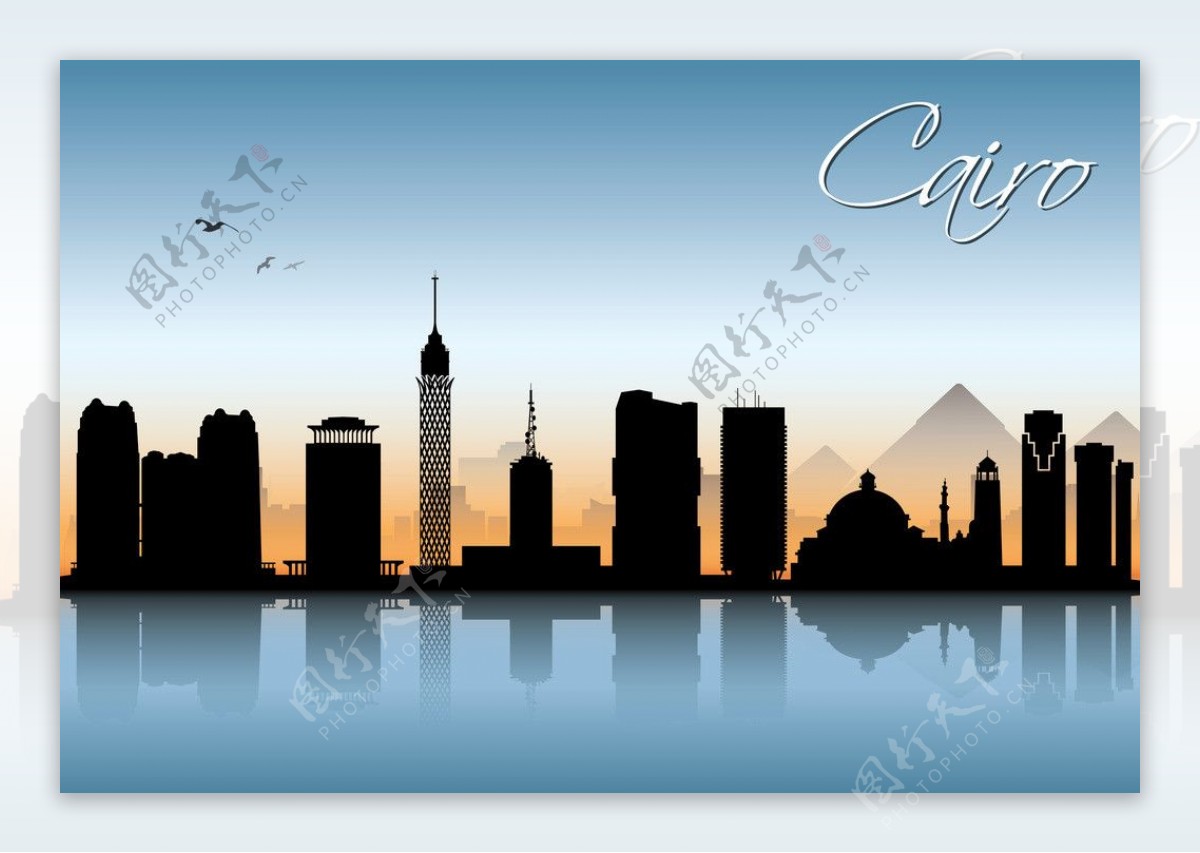 开罗城市剪影图片