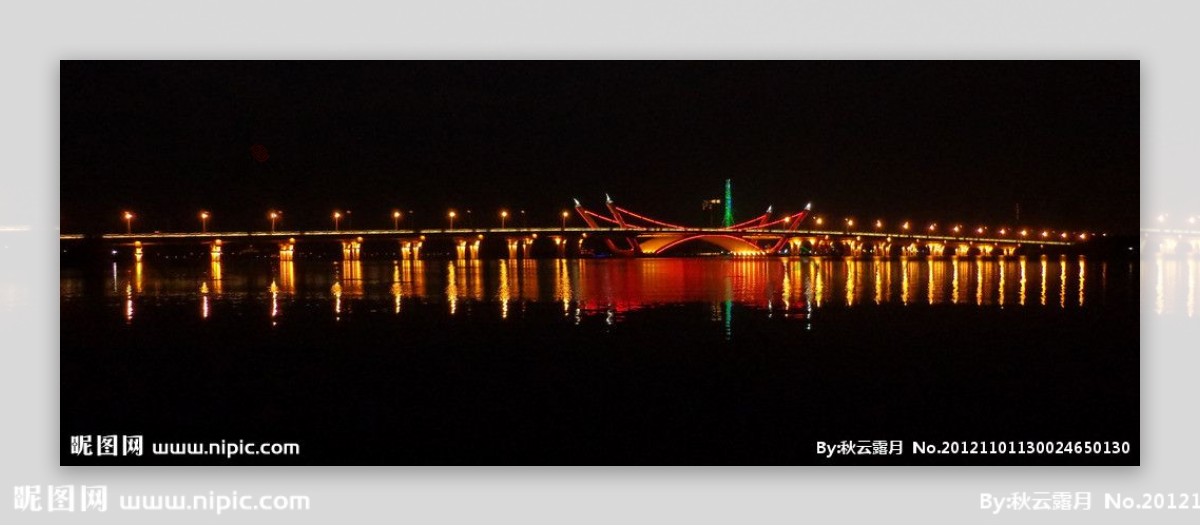 夜色蠡湖桥图片