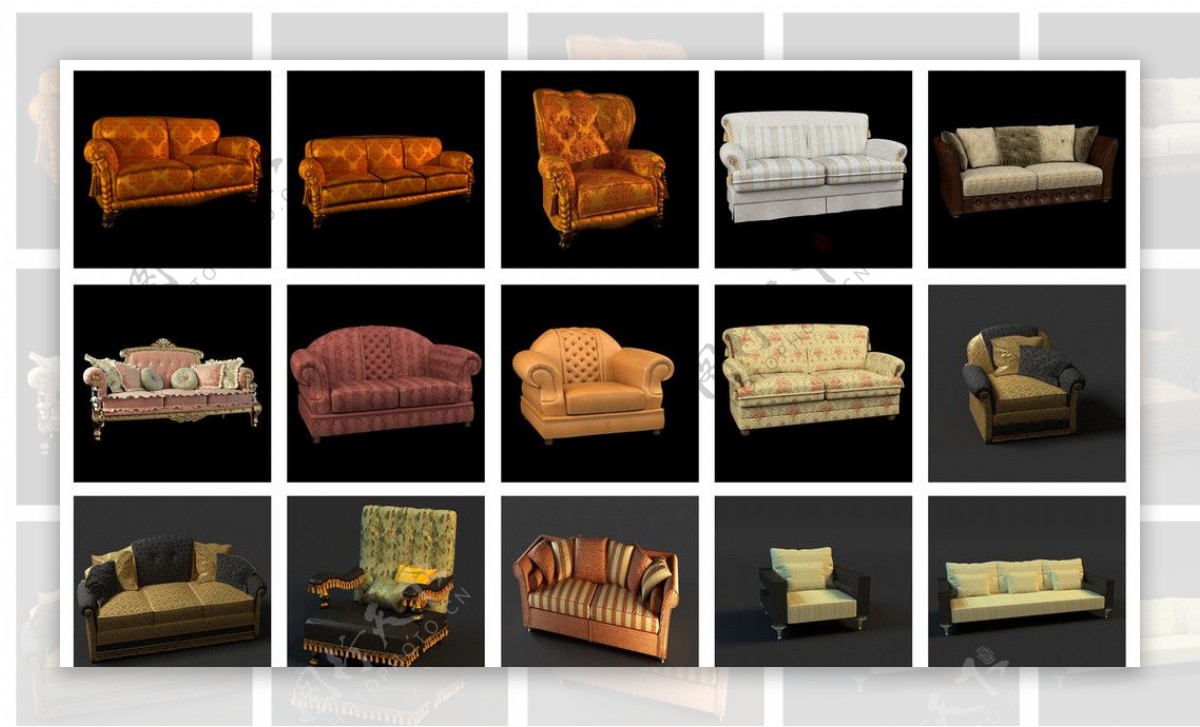 15款精美欧式沙发模型图片