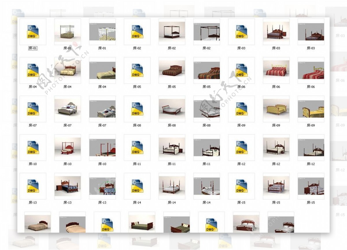 卧室床模型图片