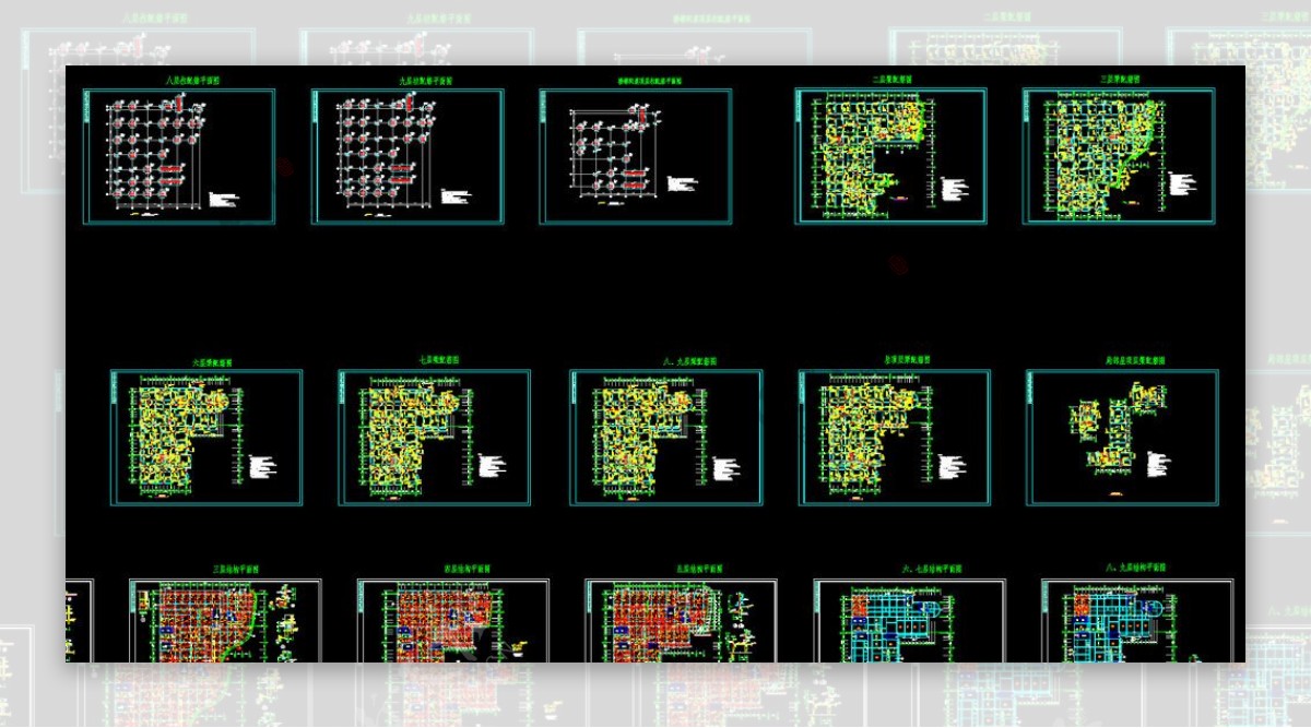 医院肿瘤病房大楼主体结构施工图图片