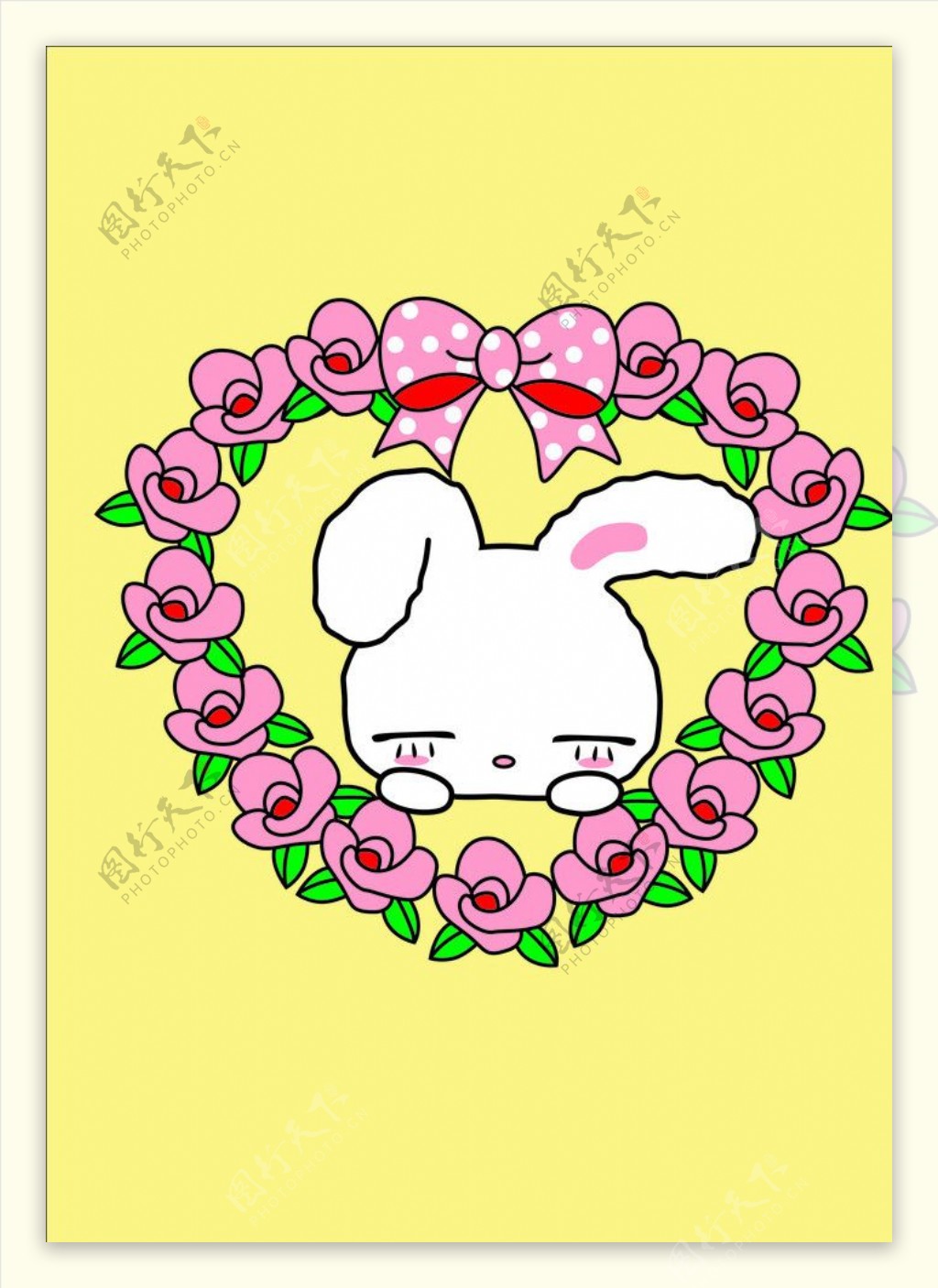 小兔子星星印花童装可爱笑眯眯白兔绣花图片