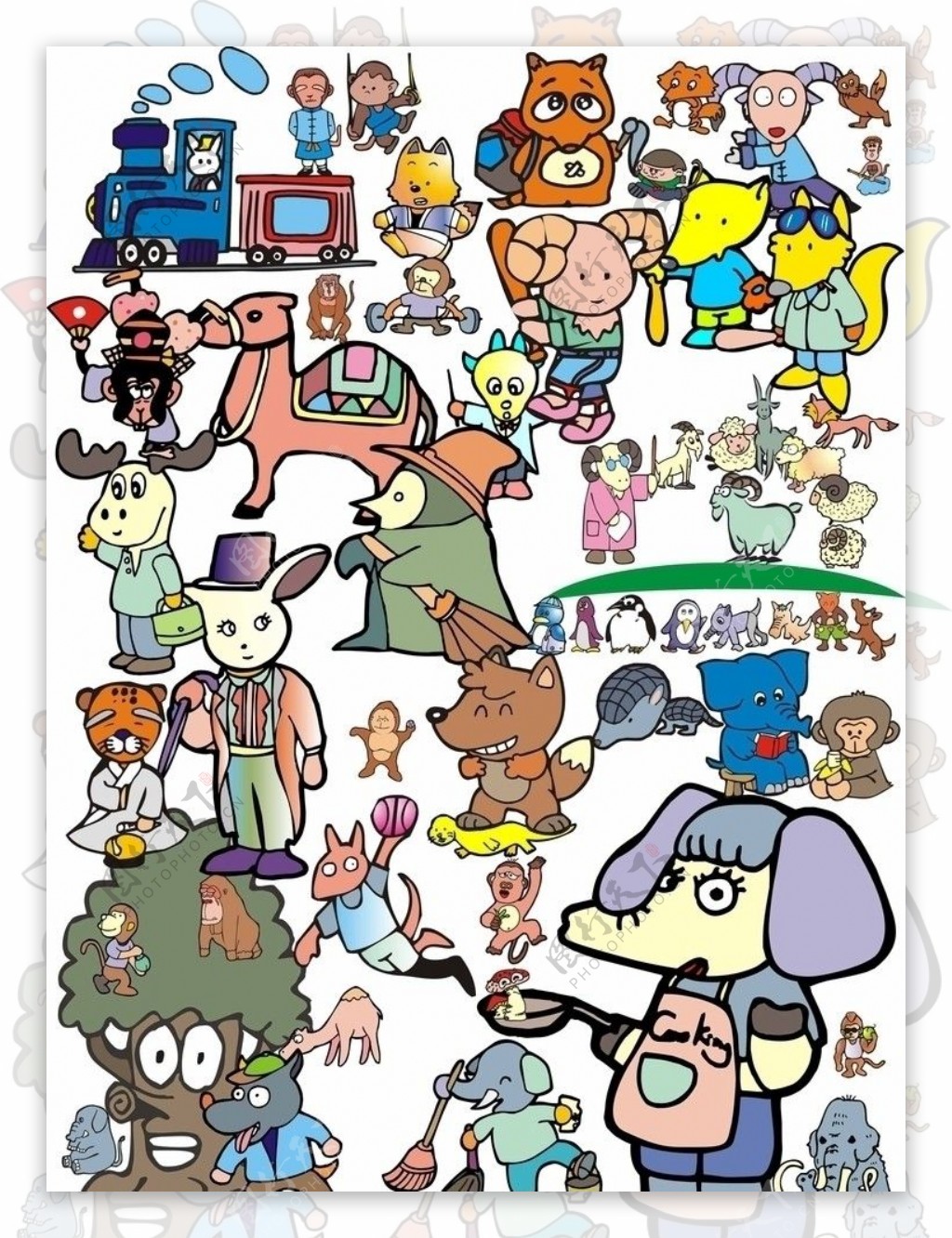 卡通动物世界图片