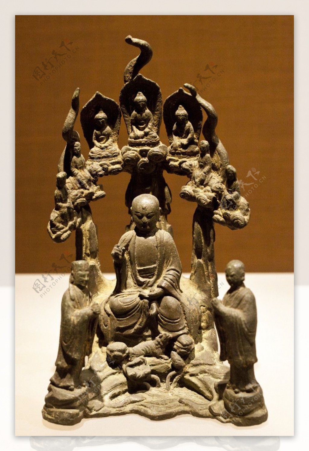 铜漆金地藏菩萨与二像图片