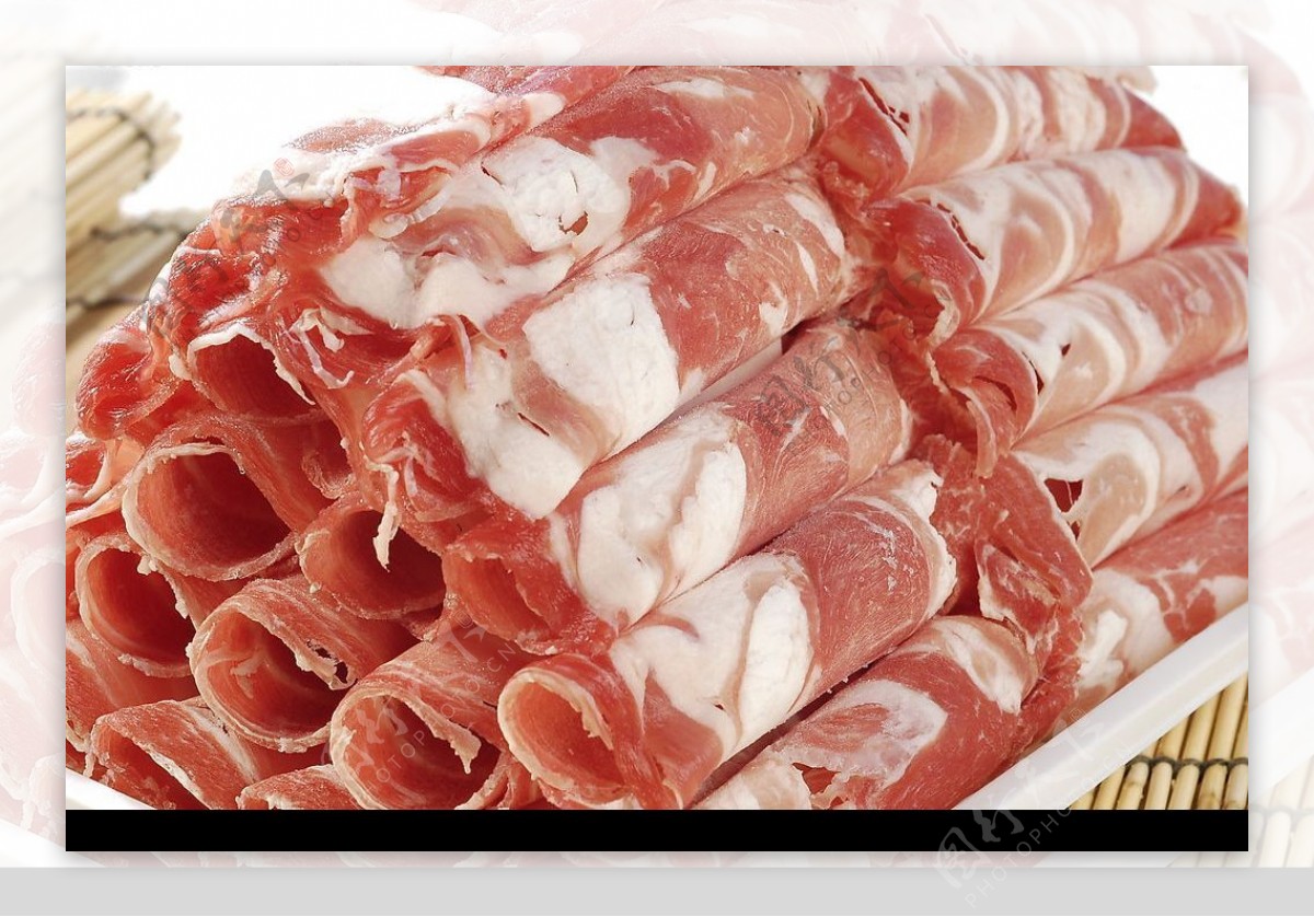 冰冻猪肉片图片