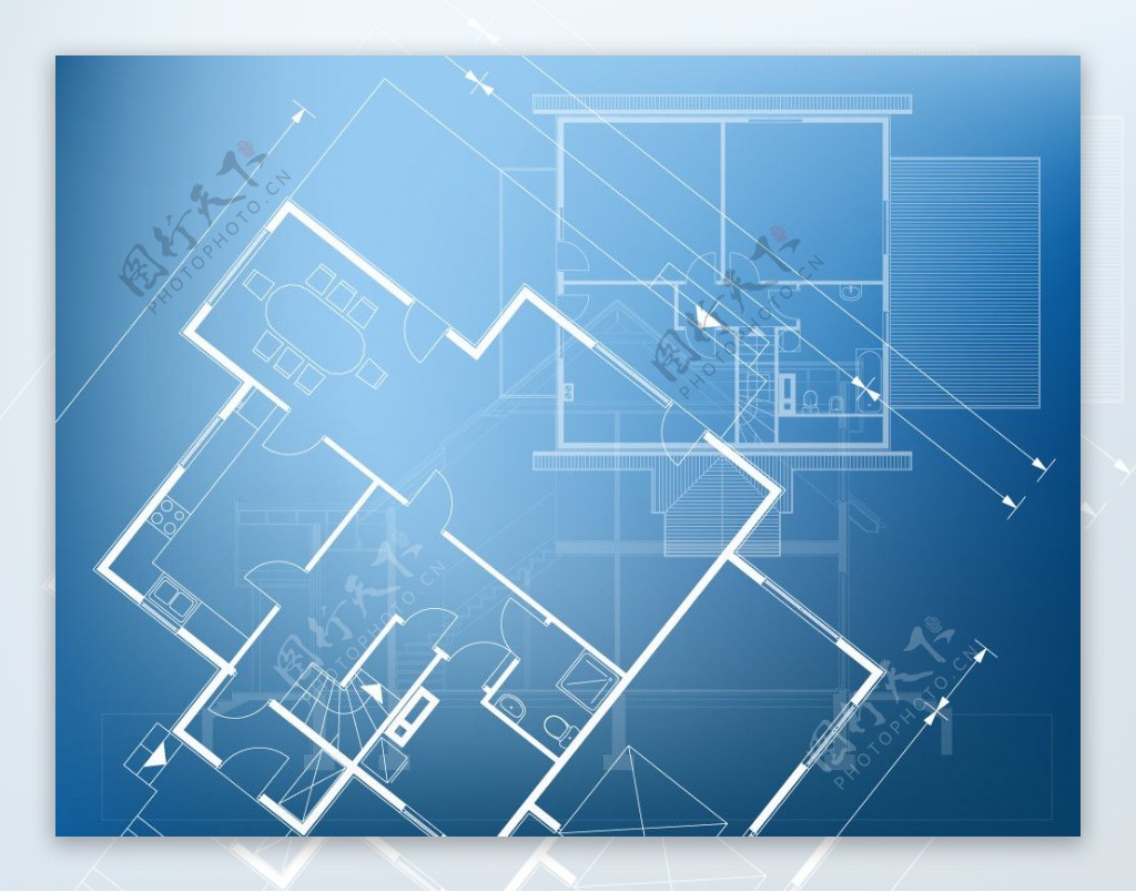 室内建筑设计图矢量图片