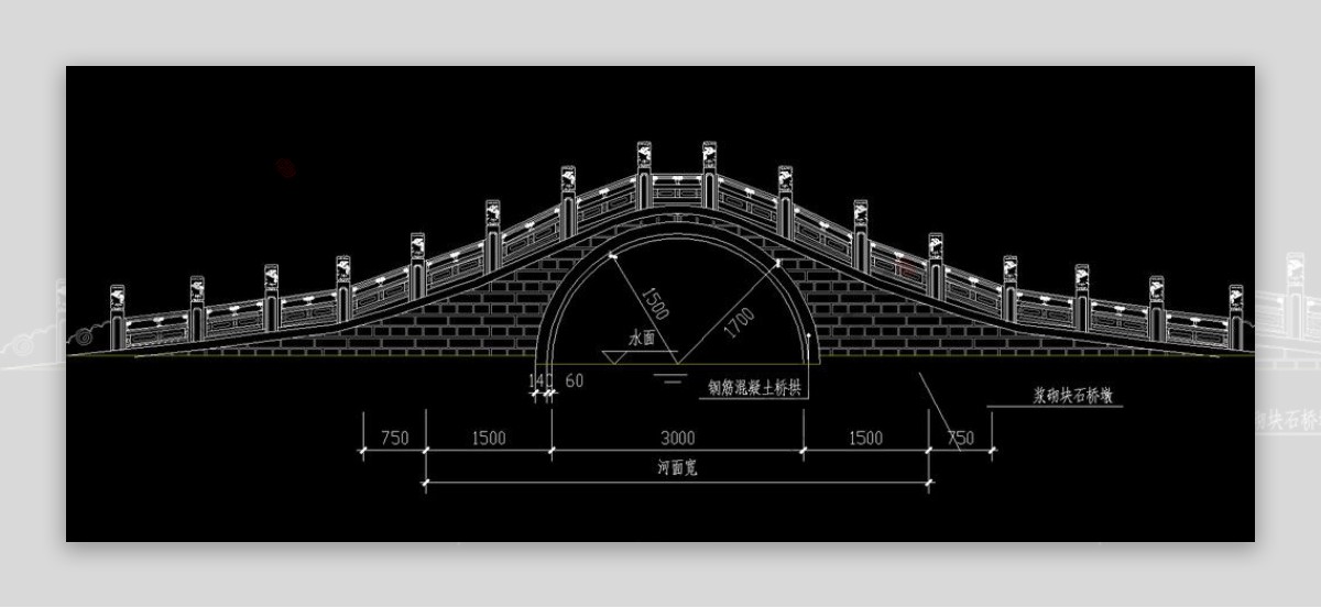古典石桥建筑图图片