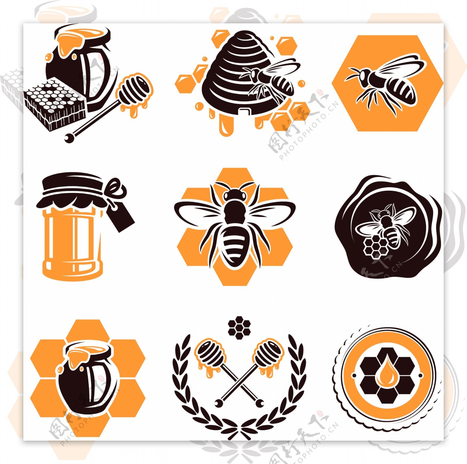 蜜蜂蜂蜜图标图片