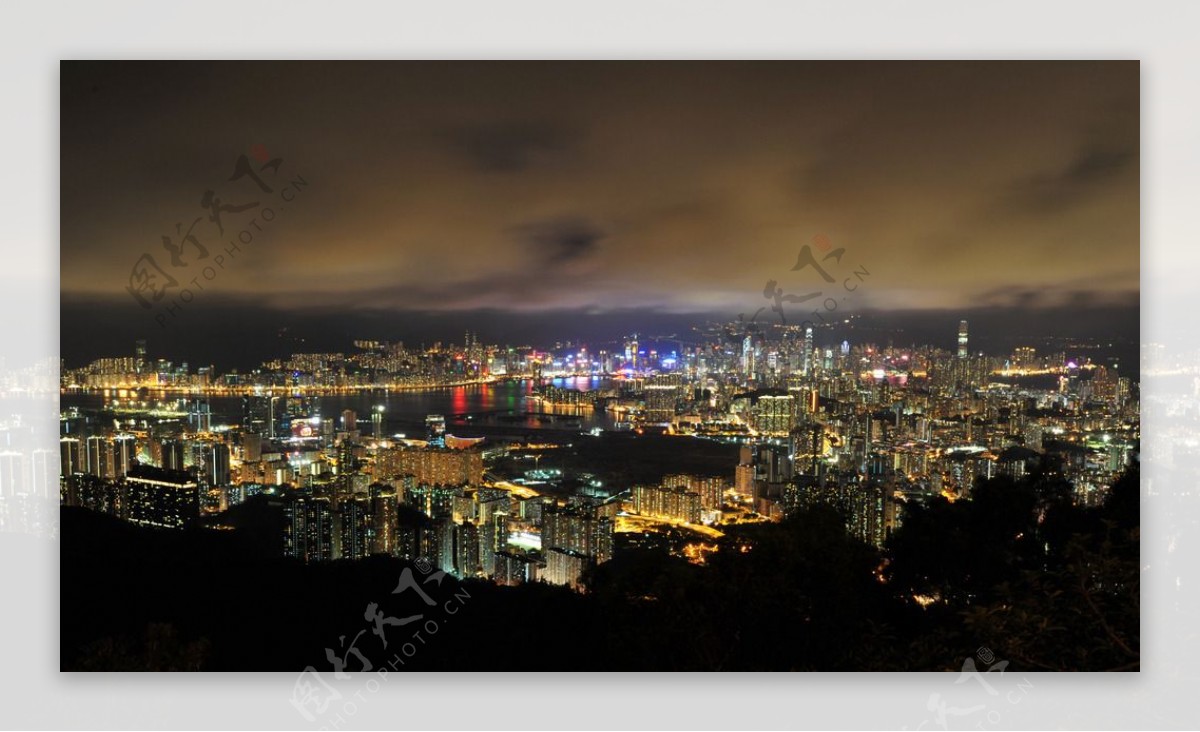 香港维多利亚夜景图片