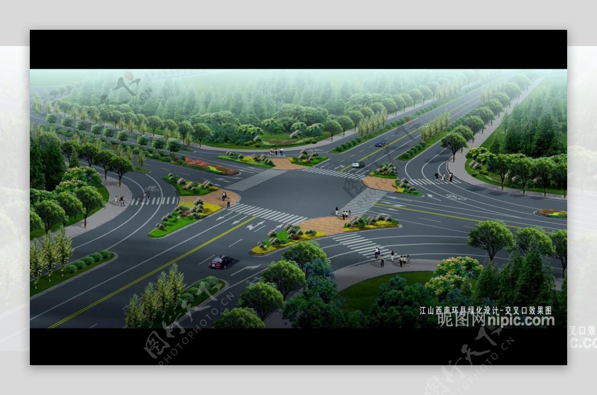道路交通绿化设计图片