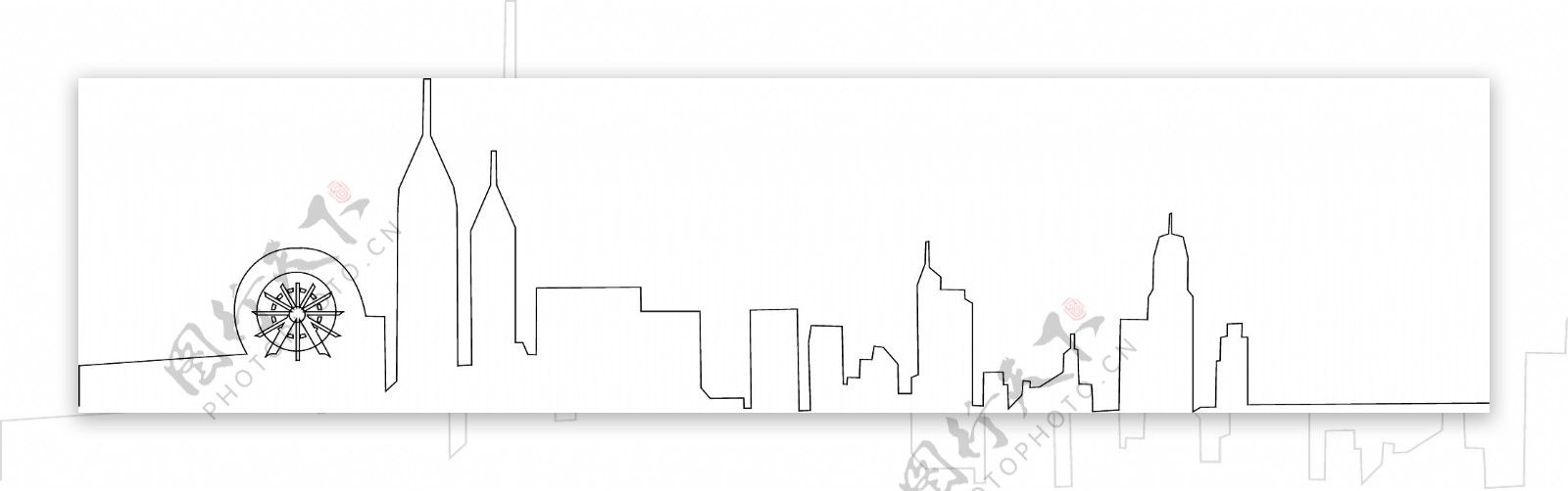 苏州城市线描图图片