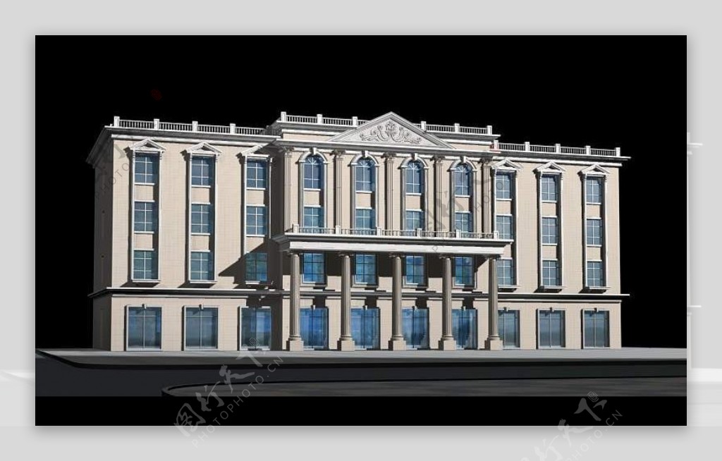 欧式办公大楼模型模型帖图全图片