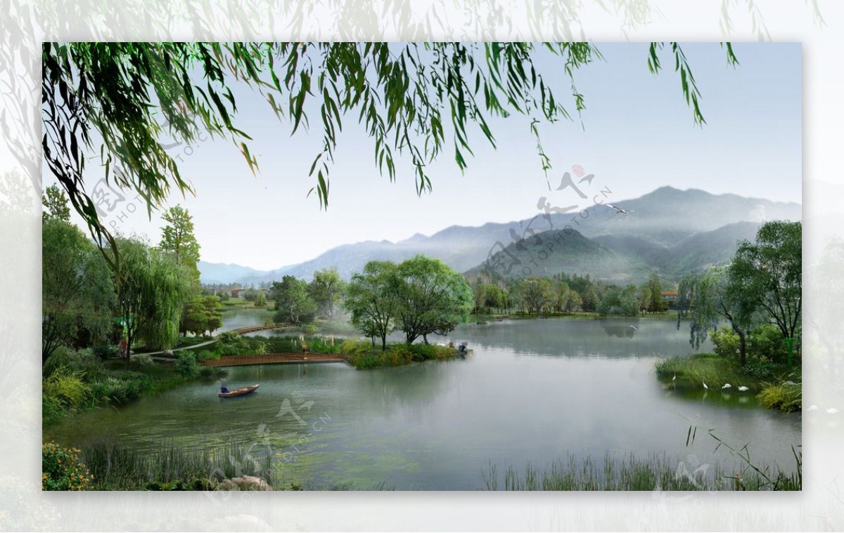 湖滨休闲景观设计图片