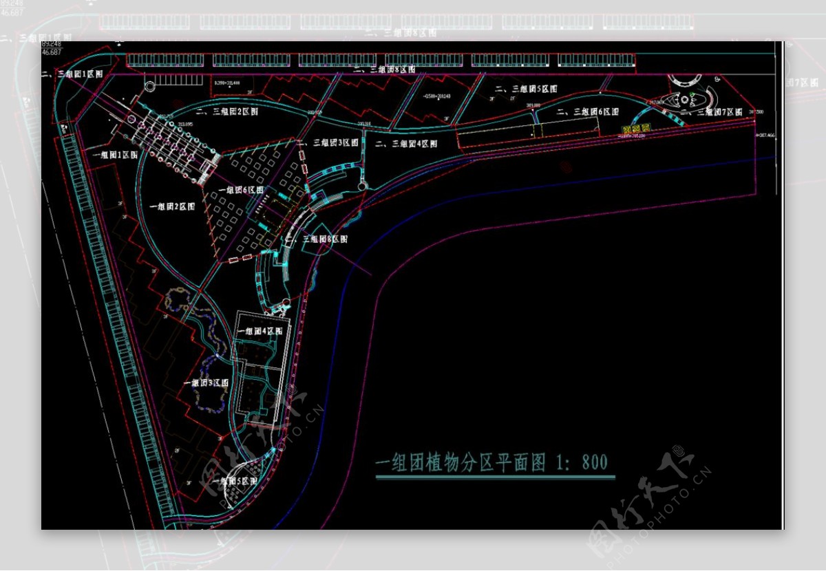 公园景观植物分区平面图图片