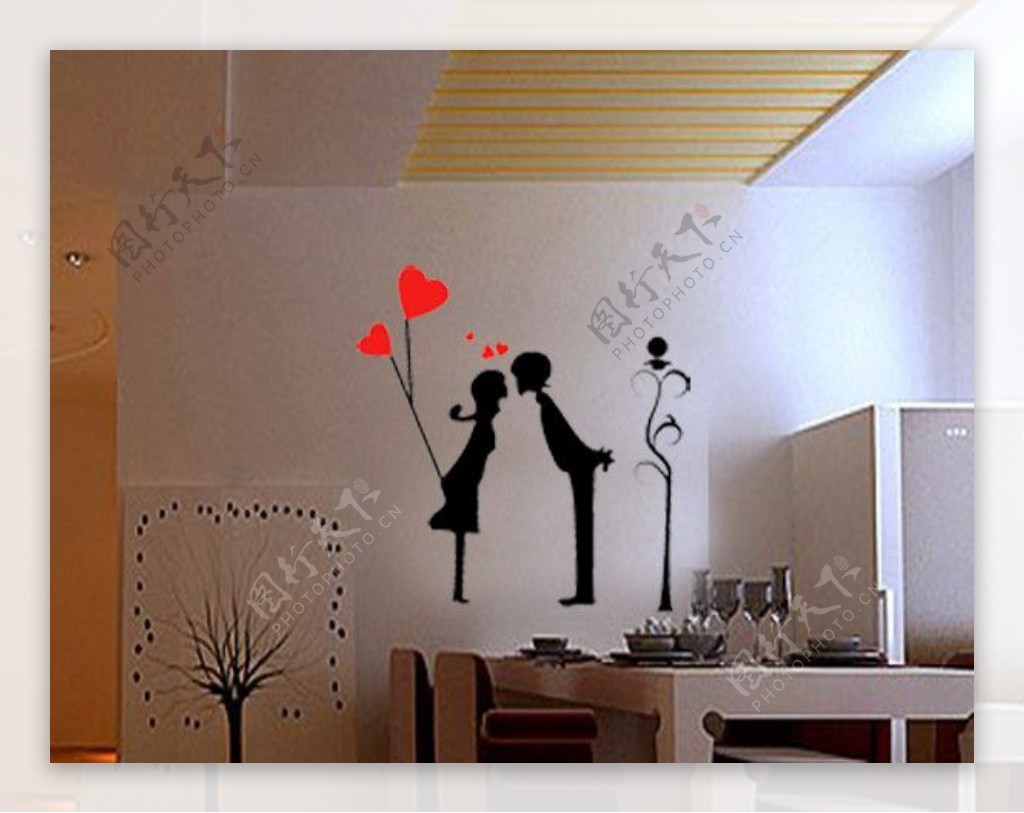 情侣墙贴3dsmax格式图片