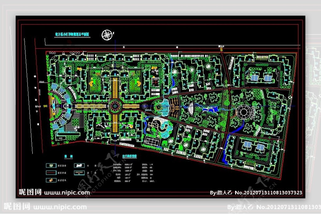 居住区CAD平面规划图图片
