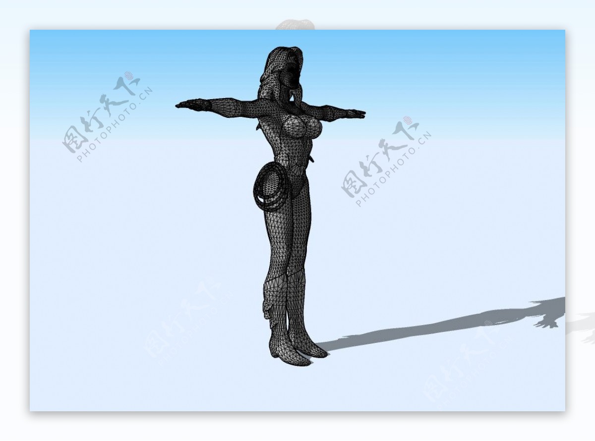 美女站式3D模型图片