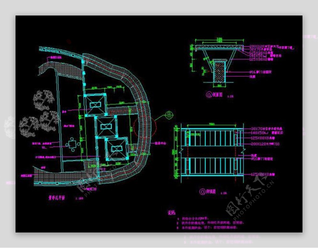 cad木栈台施工图图片