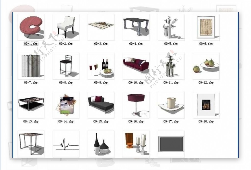SketchUp单品模型家具图片