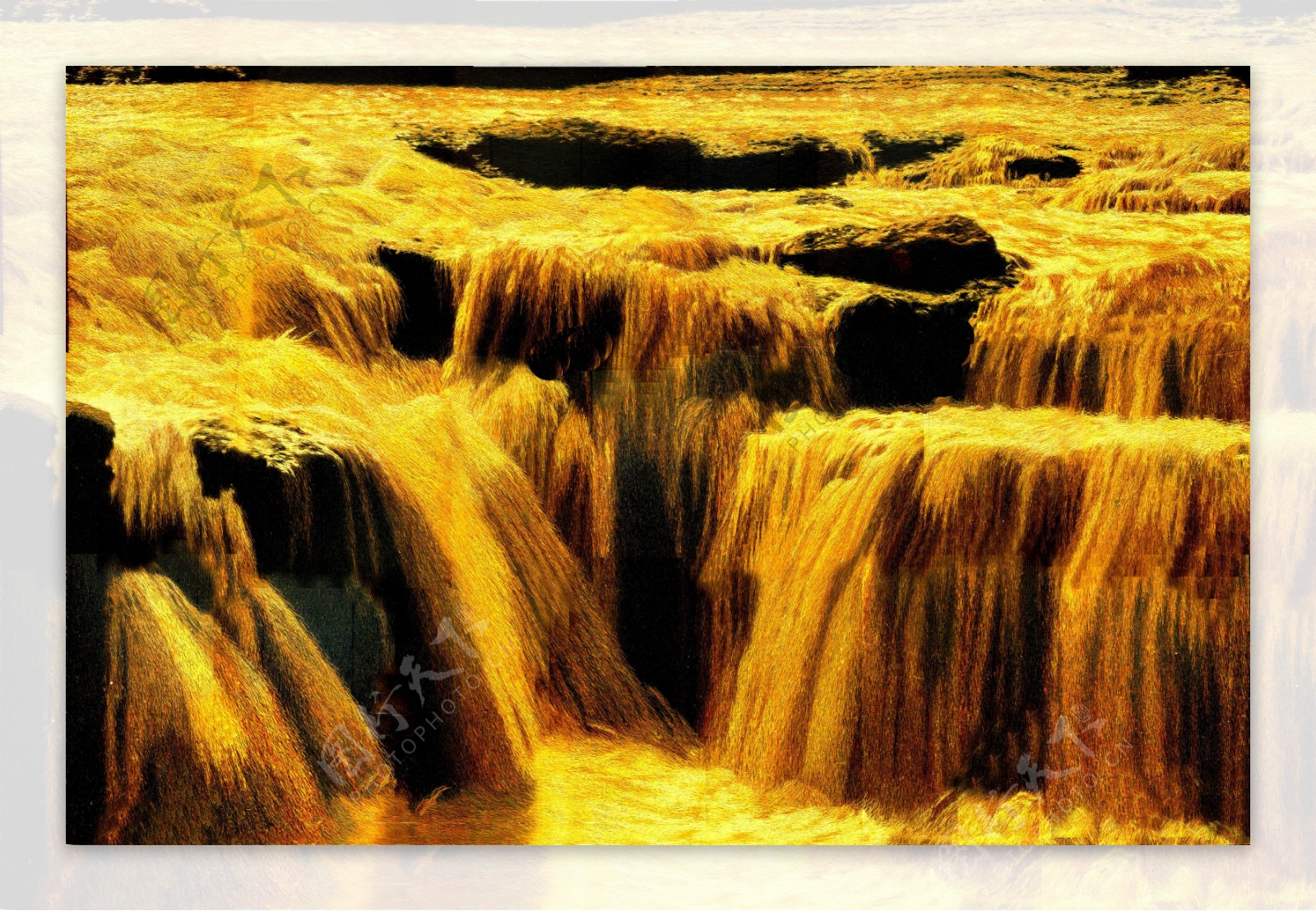 黄河瀑布图片