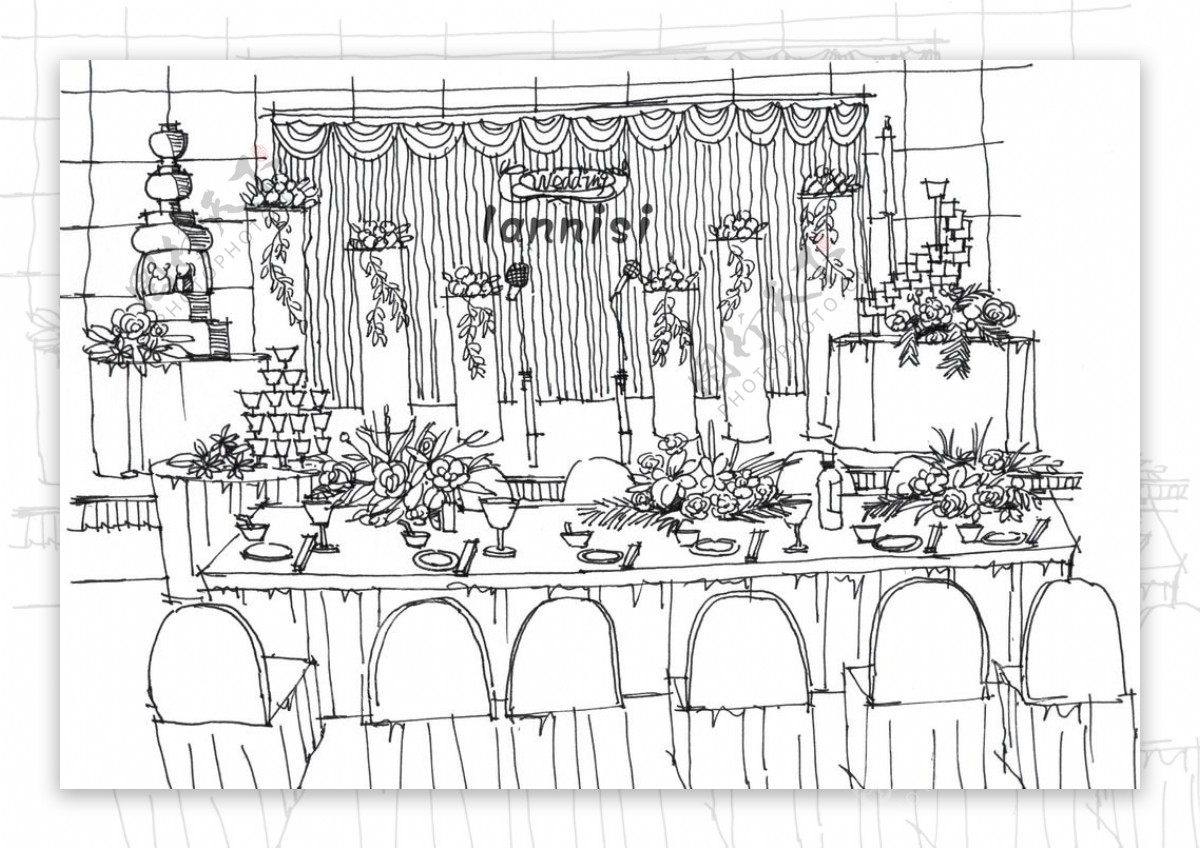 婚礼宴会厅手绘效果兰尼斯图片