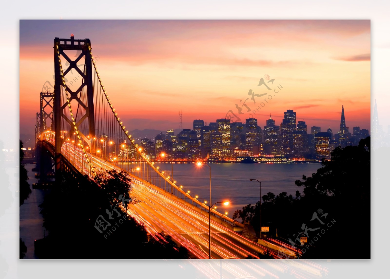 美丽的旧金山夜景图片