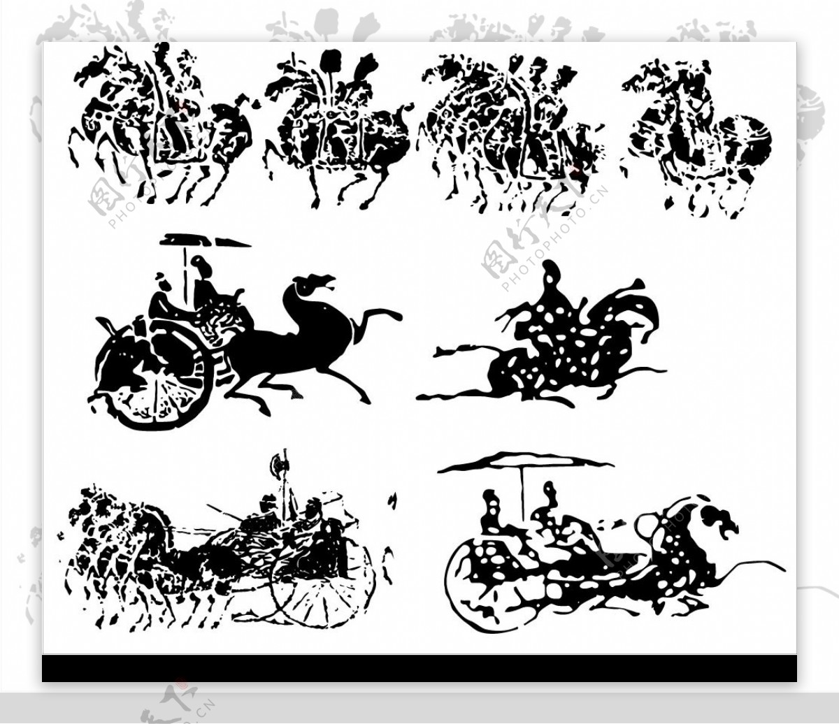 古代车马矢量图图片