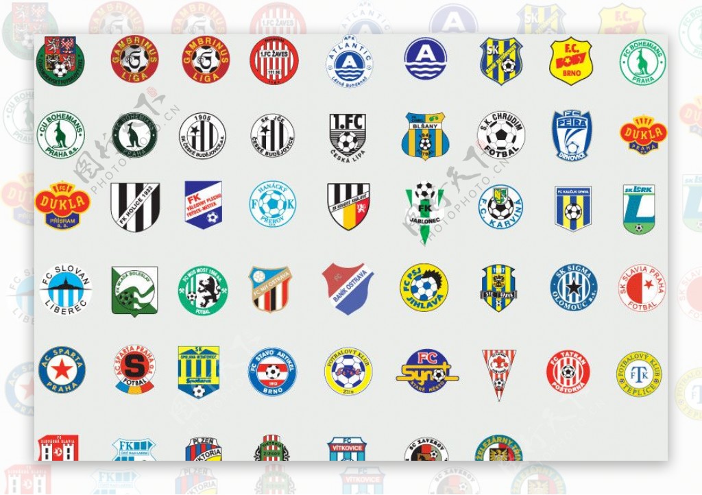 全球2487个足球俱乐部球队标志捷克图片