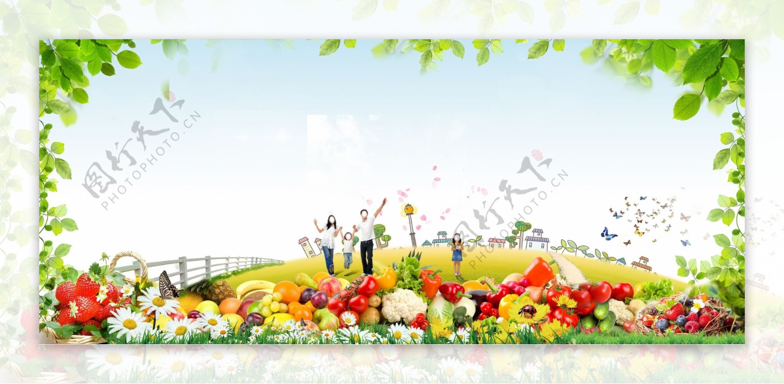 水果蔬菜采摘喷绘海报图片