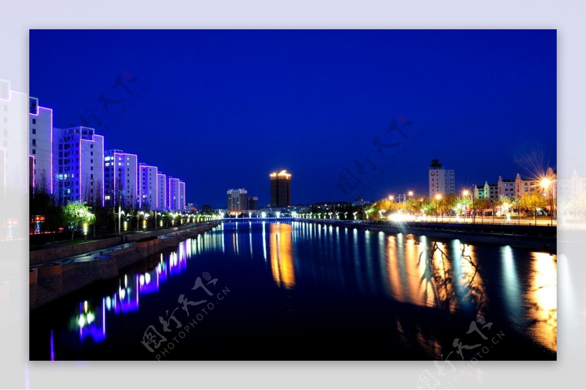 烟台海阳城区夜景图片