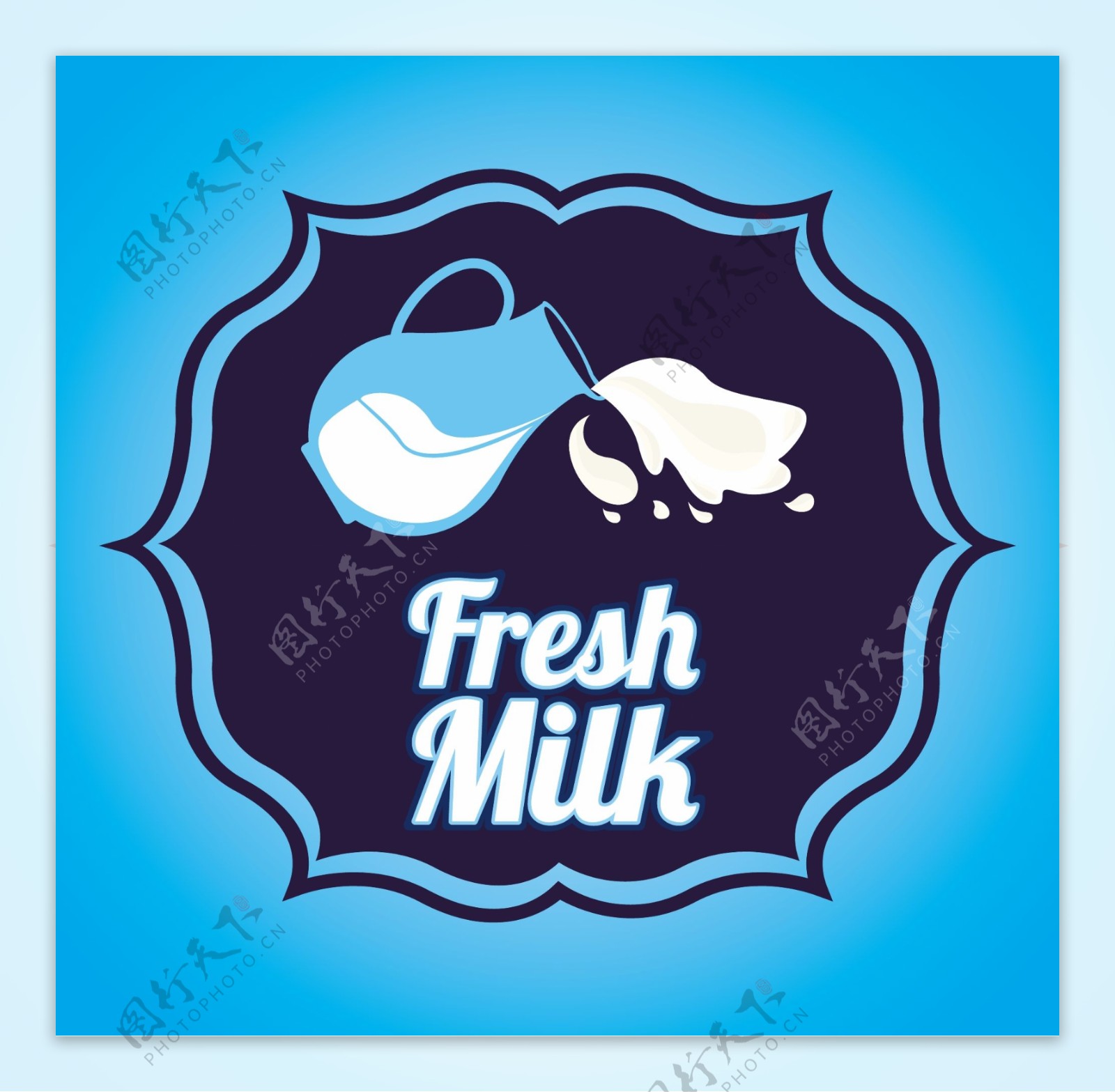 牛奶标签图片