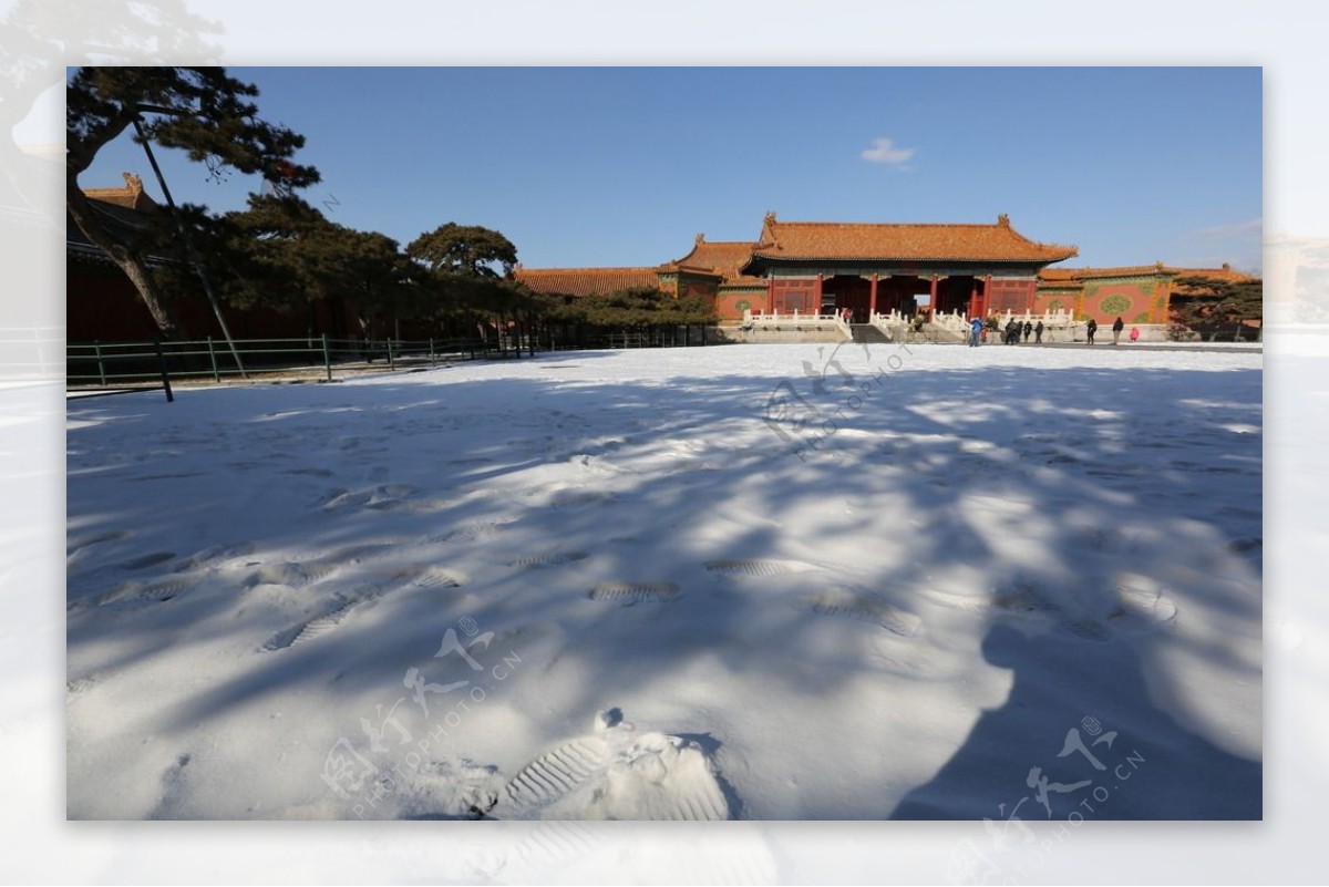 故宫雪景图片