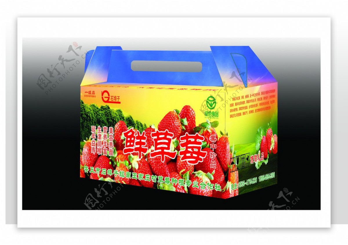 草莓包装展开图图片