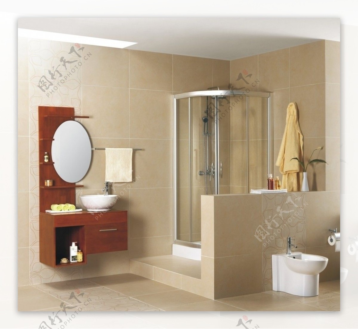马可波罗米兰瓷砖卫浴效果图片