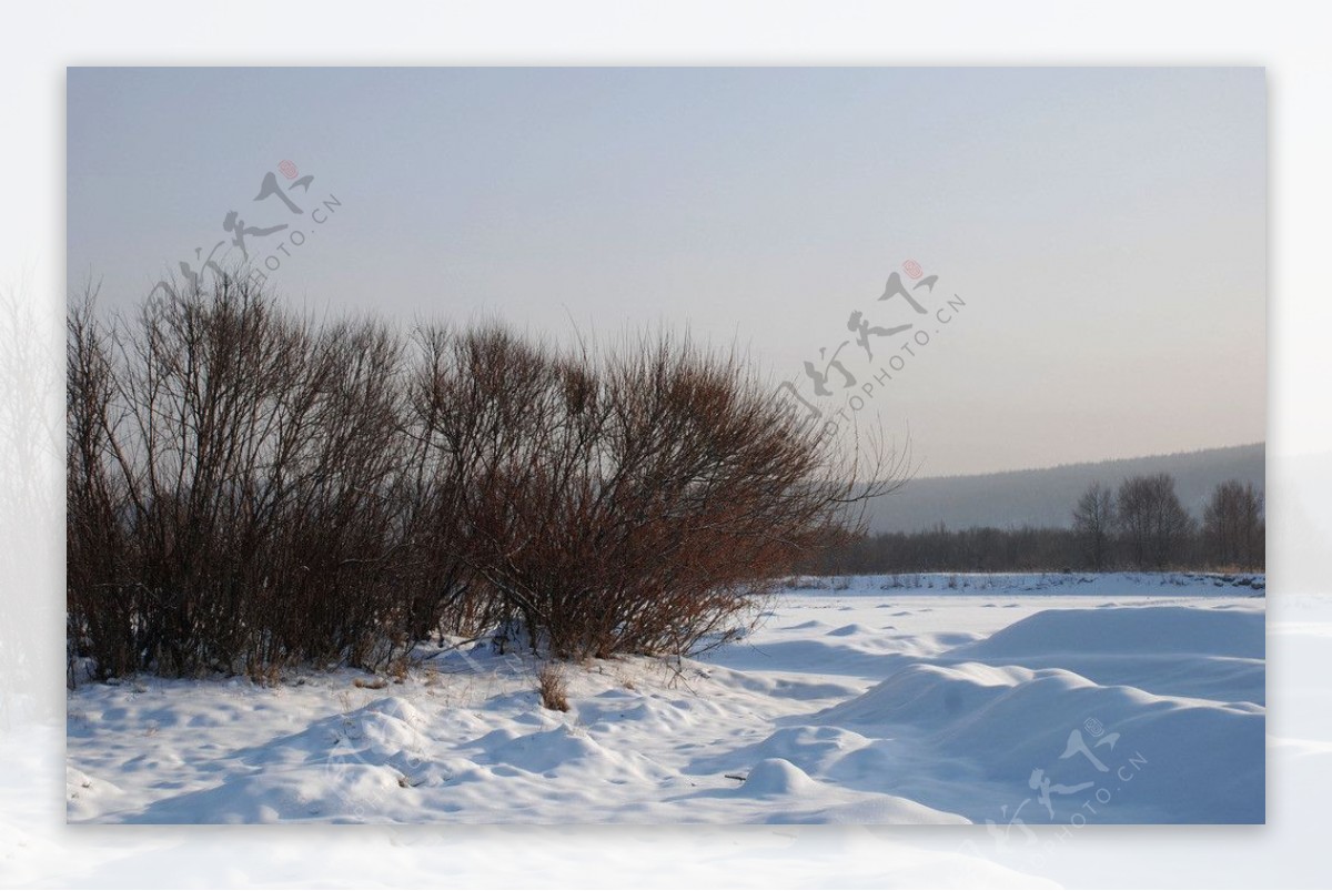 根河南河套雪景图片