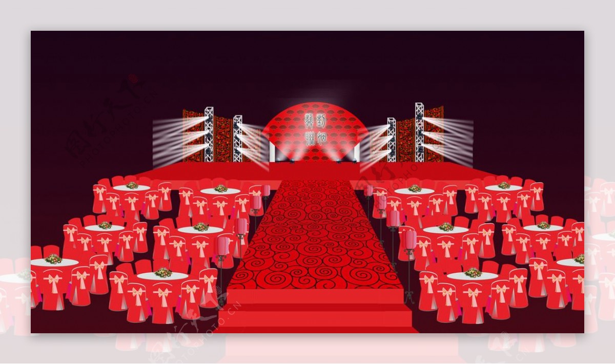 汉式婚礼舞台图片