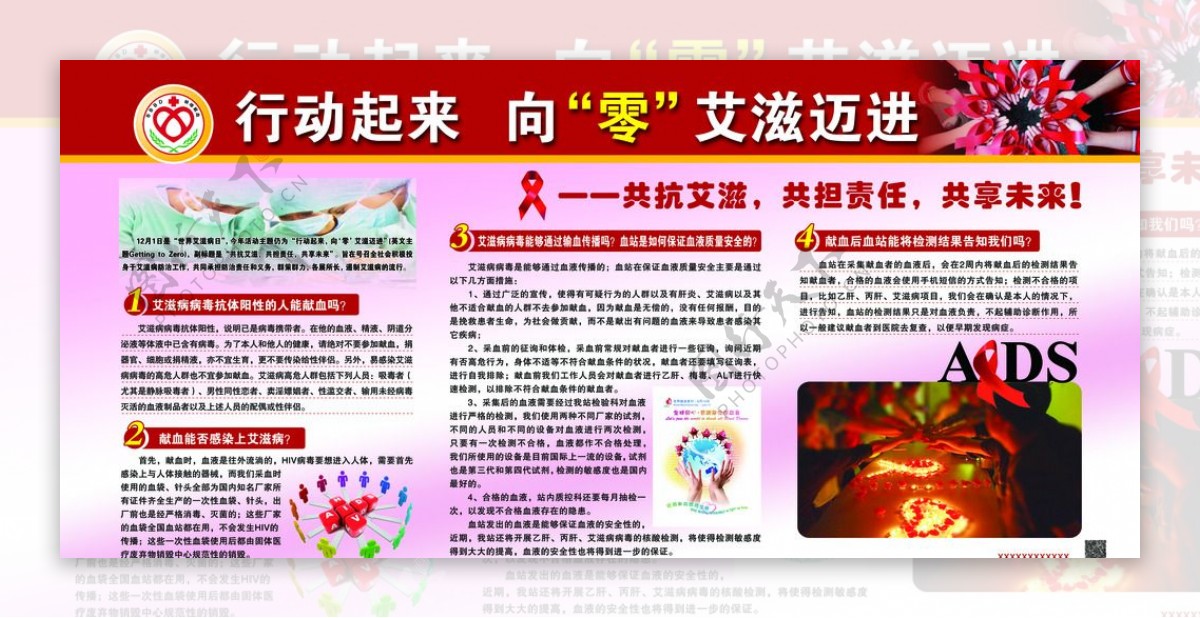 血站预防艾滋病展板图片
