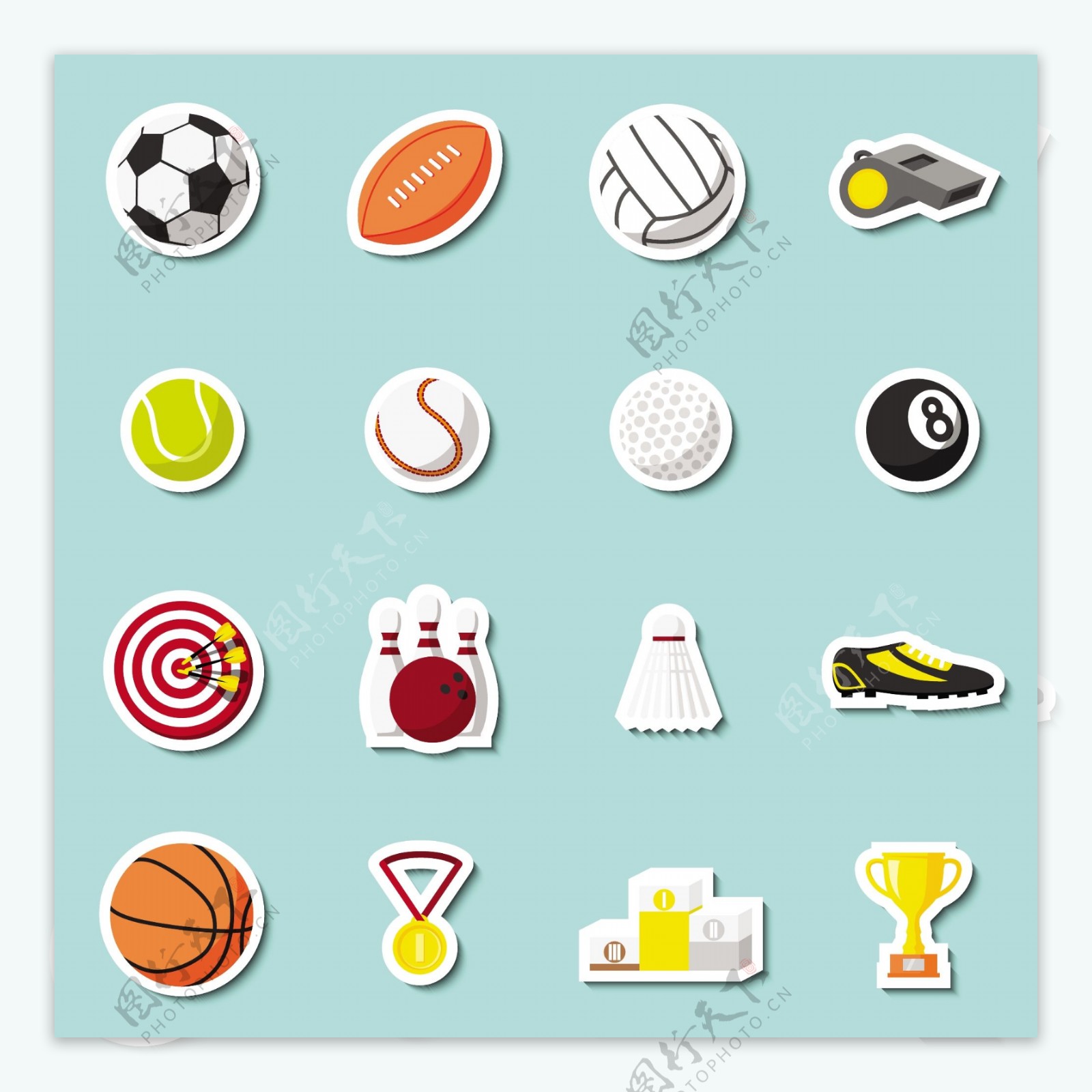 球类体育运动标签图片