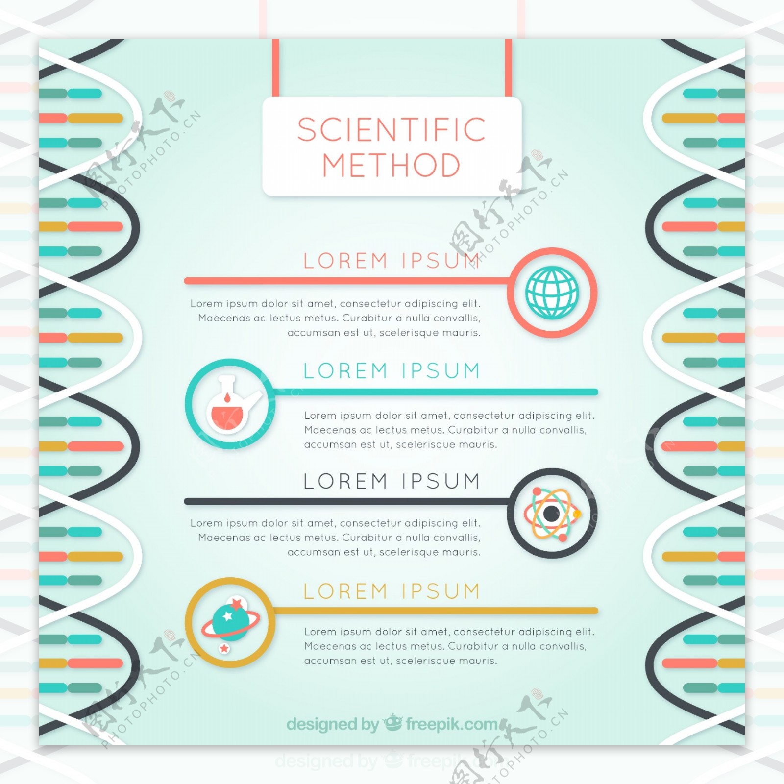 创意DNA科学信息图矢量图片