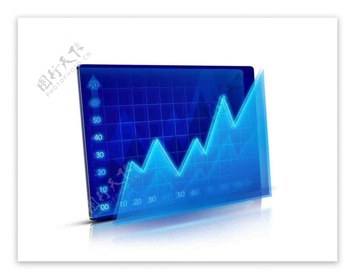 股票企业蓝色表格立体晶格图片