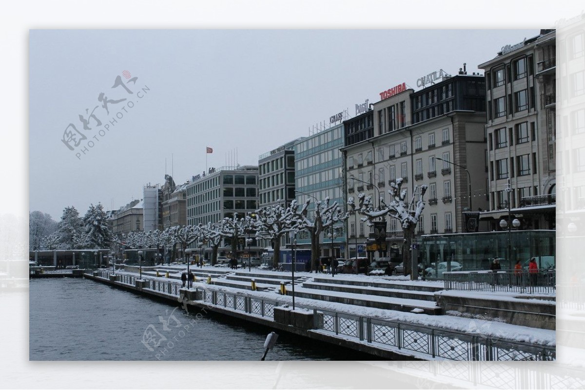 北欧城市冬景图片