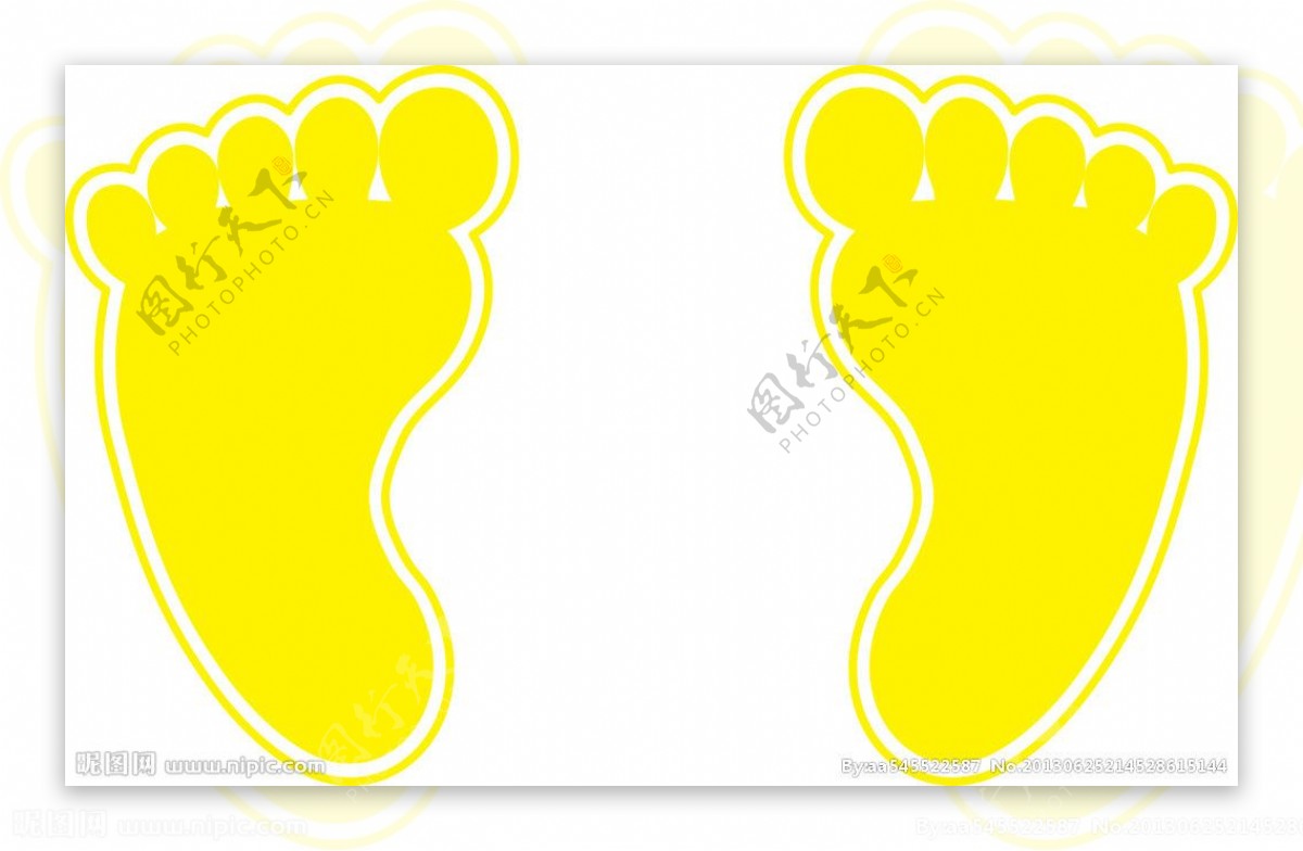 黄色脚印图片