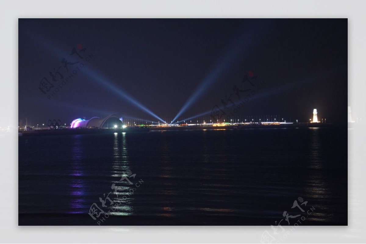 浮山湾灯光秀图片