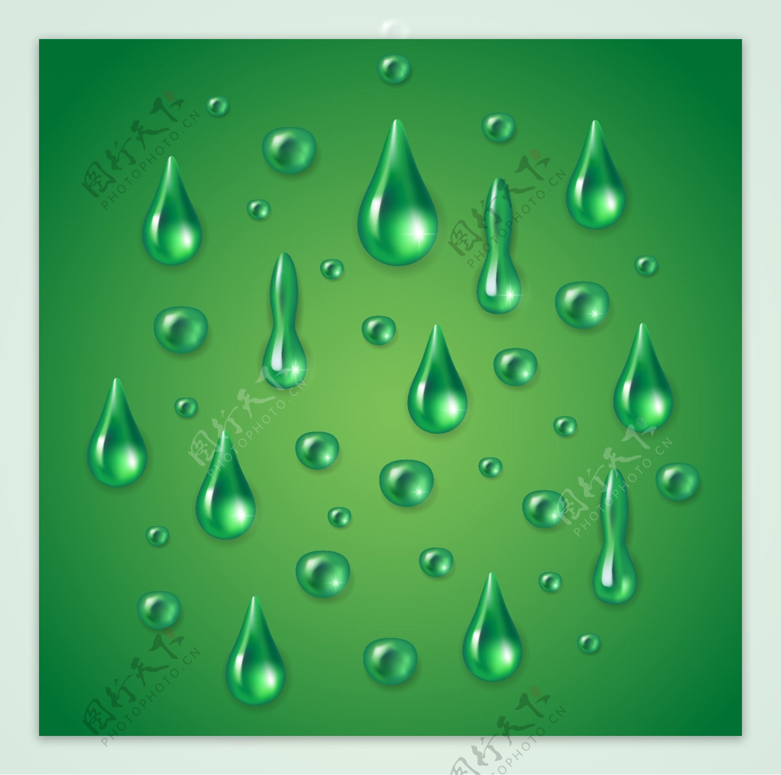 绿色水滴矢量图片