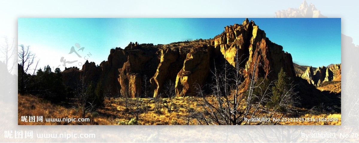 沙漠岩石全景图片